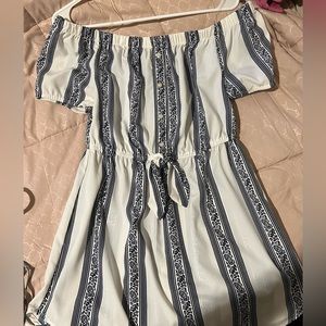 White and Blue Greece Mediterranean Dress